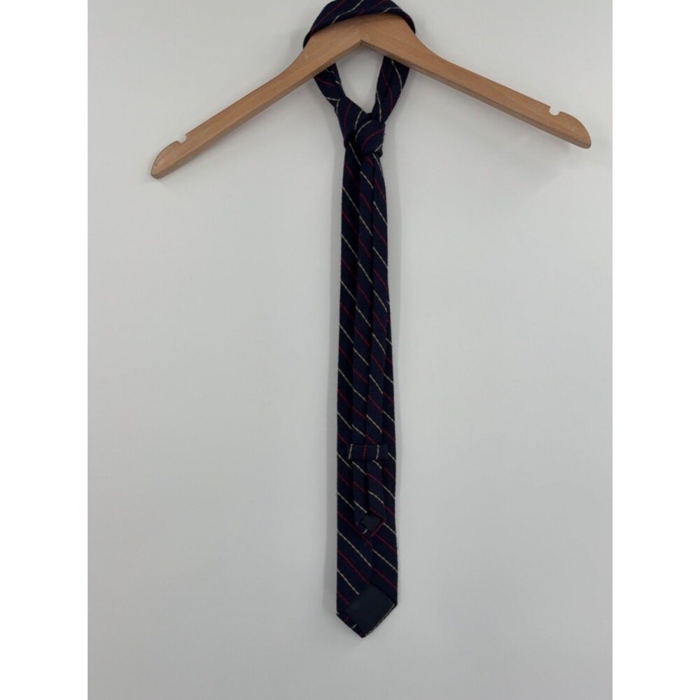 J.Crew Wool Silk Stripe Tie in Atlantic Navy | One Size - Picture 6 of 6